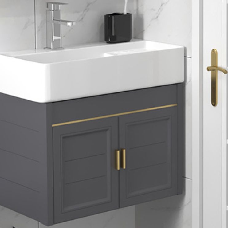 Modern Single Bath Vanity Wall Mount Ceramic Top Bathroom Vanity Clearhalo 'Bathroom Remodel & Bathroom Fixtures' 'Bathroom Vanities' 'bathroom_vanities' 'Home Improvement' 'home_improvement' 'home_improvement_bathroom_vanities' 1200x1200_a019c655-b651-4baf-8792-3d1e2f94a538