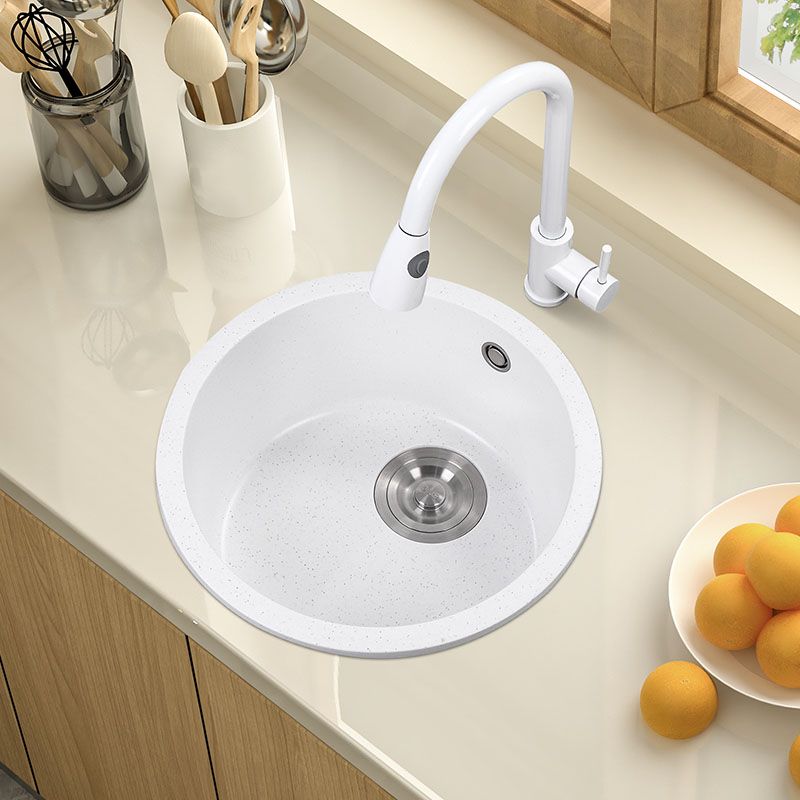 Quartz Kitchen Bar Sink Modern Round Shape Kitchen Bar Sink with Drain Assembly Clearhalo 'Home Improvement' 'home_improvement' 'home_improvement_kitchen_sinks' 'Kitchen Remodel & Kitchen Fixtures' 'Kitchen Sinks & Faucet Components' 'Kitchen Sinks' 'kitchen_sinks' 1200x1200_a03a0a28-3a90-4a4b-b7d2-afaef7b5386e