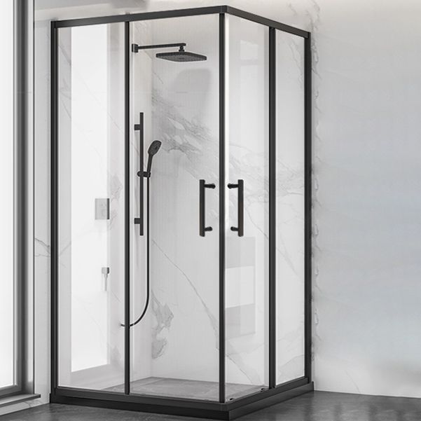 Double Sliding Shower Enclosure Framed Clear Tempered Glass Shower Enclosure Clearhalo 'Bathroom Remodel & Bathroom Fixtures' 'Home Improvement' 'home_improvement' 'home_improvement_shower_stalls_enclosures' 'Shower Stalls & Enclosures' 'shower_stalls_enclosures' 'Showers & Bathtubs' 1200x1200_a05250ae-fdc8-44b7-a06a-00ee8313fcd0