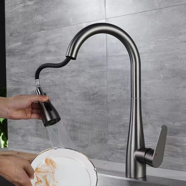 Modern Pot Filler Stainless Steel Pull down Faucet Swivel Spout Kitchen Bar Faucet Clearhalo 'Home Improvement' 'home_improvement' 'home_improvement_kitchen_faucets' 'Kitchen Faucets' 'Kitchen Remodel & Kitchen Fixtures' 'Kitchen Sinks & Faucet Components' 'kitchen_faucets' 1200x1200_a05ce082-a8b3-47c6-84c3-5103d9efe282