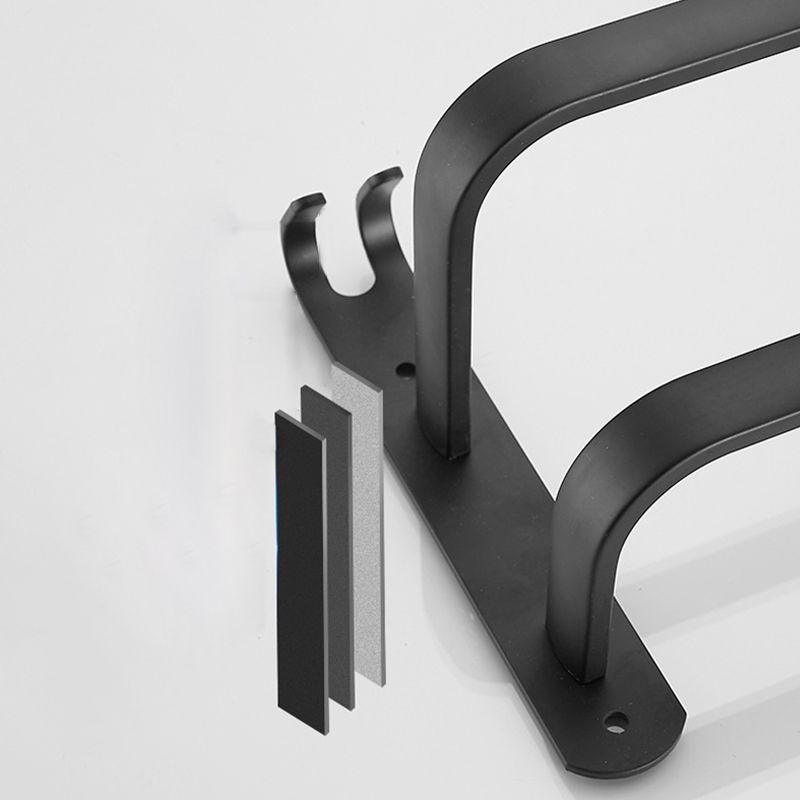 Matte Black Contemporary Bathroom Accessory Set with Bath Shelf & Towel Bar Clearhalo 'Bathroom Hardware Sets' 'Bathroom Hardware' 'Bathroom Remodel & Bathroom Fixtures' 'bathroom_hardware_sets' 'Home Improvement' 'home_improvement' 'home_improvement_bathroom_hardware_sets' 1200x1200_a06fb41e-1bea-4734-a75c-806f3123f5c2