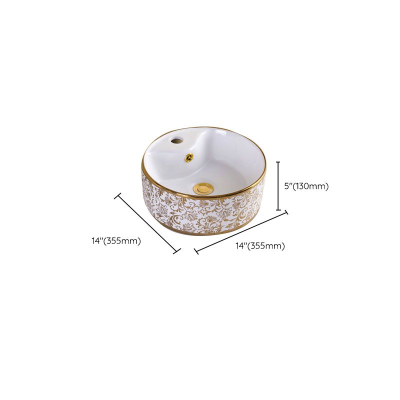 Traditional Vessel Sink Porcelain with Pop-Up Drain and Faucet Vessel Lavatory Sink Clearhalo 'Bathroom Remodel & Bathroom Fixtures' 'Bathroom Sinks & Faucet Components' 'Bathroom Sinks' 'bathroom_sink' 'Home Improvement' 'home_improvement' 'home_improvement_bathroom_sink' 1200x1200_a0b49ef5-1738-4379-ad40-8a54bfb21d51