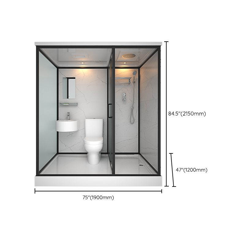 Bathroom Shower Stall Framed Single Sliding Rectangular Shower Enclosure Clearhalo 'Bathroom Remodel & Bathroom Fixtures' 'Home Improvement' 'home_improvement' 'home_improvement_shower_stalls_enclosures' 'Shower Stalls & Enclosures' 'shower_stalls_enclosures' 'Showers & Bathtubs' 1200x1200_a0b9abfa-3e34-4e19-ad2d-26ca2022a0a4