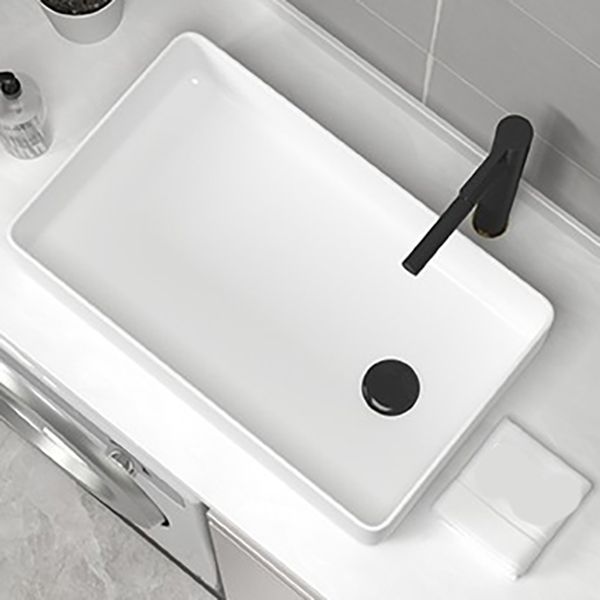 Contemporary Bathroom Sink Pop-Up Drain Porcelain Rectangular Vessel Sink Clearhalo 'Bathroom Remodel & Bathroom Fixtures' 'Bathroom Sinks & Faucet Components' 'Bathroom Sinks' 'bathroom_sink' 'Home Improvement' 'home_improvement' 'home_improvement_bathroom_sink' 1200x1200_a0bcbaf7-678e-4cad-a49c-81ba88040c4c