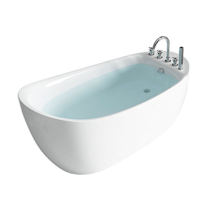 Freestanding Acrylic Bathtub Pop-up Drain Oval Modern Right-Hand Bath Clearhalo 'Bathroom Remodel & Bathroom Fixtures' 'Bathtubs' 'Home Improvement' 'home_improvement' 'home_improvement_bathtubs' 'Showers & Bathtubs' 1200x1200_a0cdcf62-f469-4b0e-8e0e-74f0e7678b77