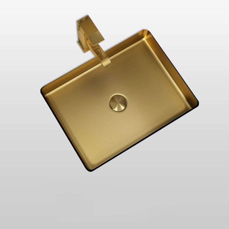 Modern Bathroom Sink Metal Rectangular Drop-in Bathroom Sink with Pop-Up Drain Clearhalo 'Bathroom Remodel & Bathroom Fixtures' 'Bathroom Sinks & Faucet Components' 'Bathroom Sinks' 'bathroom_sink' 'Home Improvement' 'home_improvement' 'home_improvement_bathroom_sink' 1200x1200_a0ce2825-20b4-4a06-9c85-0eaf6d0bd2e5