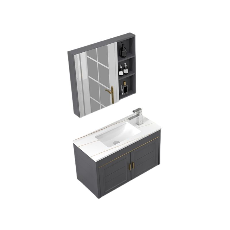 Glam Single Sink Vanity Wall Mount Metal Base Rectangular Bath Vanity Clearhalo 'Bathroom Remodel & Bathroom Fixtures' 'Bathroom Vanities' 'bathroom_vanities' 'Home Improvement' 'home_improvement' 'home_improvement_bathroom_vanities' 1200x1200_a0d740da-c313-4e0c-ac50-a35a787d12e5
