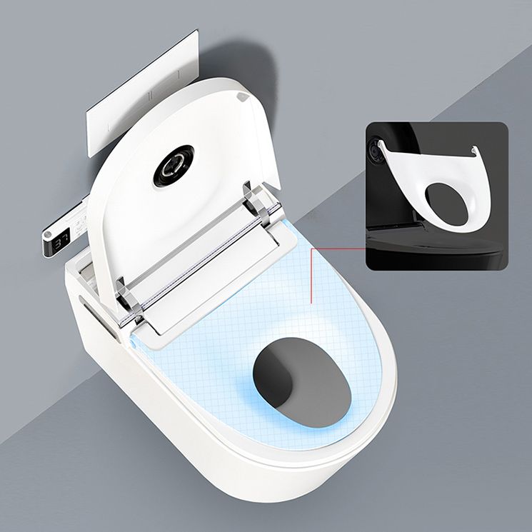 Contemporary 14.9" H Electronic Elongated Toilet Wall Mounted Bidet Clearhalo 'Bathroom Remodel & Bathroom Fixtures' 'Bidets' 'Home Improvement' 'home_improvement' 'home_improvement_bidets' 'Toilets & Bidets' 1200x1200_a0df1ab2-b3c9-4d7d-86e2-119bc5f22518