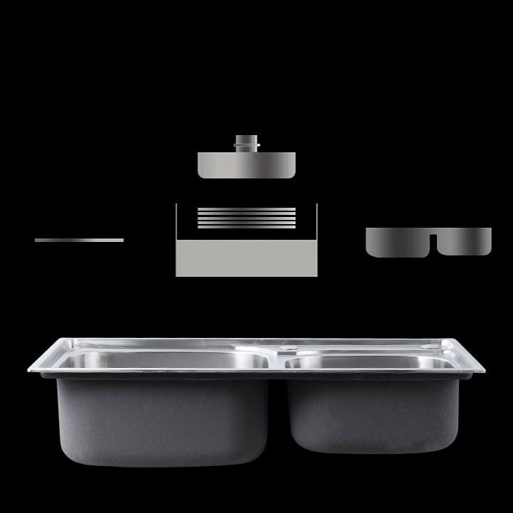 Modern Style Kitchen Sink Stainless Steel Noise-cancelling Design Kitchen Double Sink Clearhalo 'Home Improvement' 'home_improvement' 'home_improvement_kitchen_sinks' 'Kitchen Remodel & Kitchen Fixtures' 'Kitchen Sinks & Faucet Components' 'Kitchen Sinks' 'kitchen_sinks' 1200x1200_a0dfdeaf-dd53-4801-b94a-565d9c428209