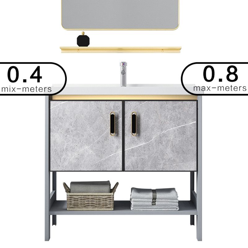 Modern Aluminium Faucet Included Bathroom Sink Vanity with Soft Close Door Clearhalo 'Bathroom Remodel & Bathroom Fixtures' 'Bathroom Vanities' 'bathroom_vanities' 'Home Improvement' 'home_improvement' 'home_improvement_bathroom_vanities' 1200x1200_a113dd4f-ae2d-4cbc-b167-cb2ea2f998c1