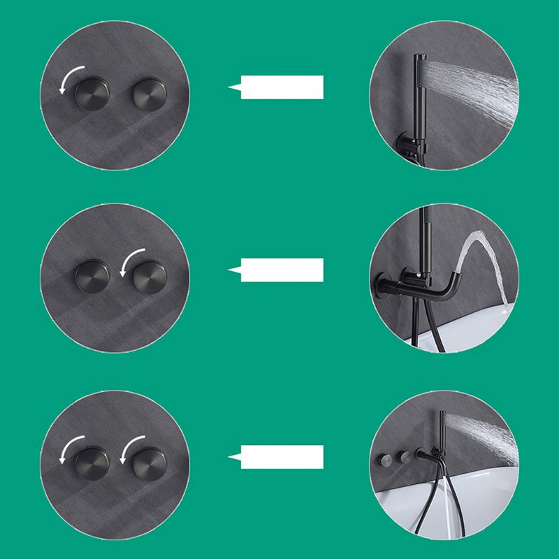 Modern Wall Mounted Metal Tub Filler Trim Low Arc Bathroom Faucet Clearhalo 'Bathroom Remodel & Bathroom Fixtures' 'Bathtub Faucets' 'bathtub_faucets' 'Home Improvement' 'home_improvement' 'home_improvement_bathtub_faucets' 1200x1200_a120eed7-ec65-4863-bdaa-8dc9f2a5b8e7