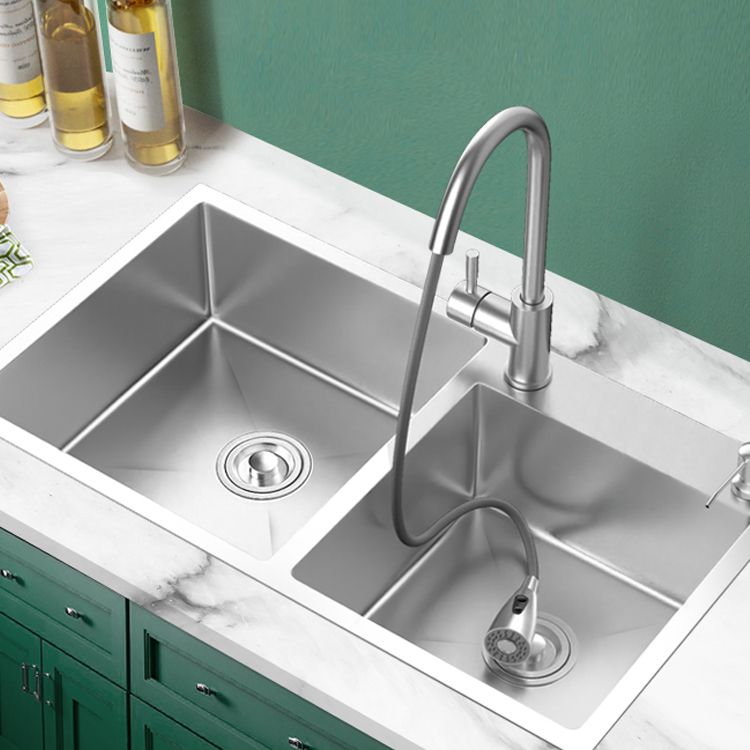 Classic Style Kitchen Sink Stainless Steel Drop-In Noise-cancelling Design Kitchen Sink Clearhalo 'Home Improvement' 'home_improvement' 'home_improvement_kitchen_sinks' 'Kitchen Remodel & Kitchen Fixtures' 'Kitchen Sinks & Faucet Components' 'Kitchen Sinks' 'kitchen_sinks' 1200x1200_a1486acf-d18f-4440-bce0-876080e603c0
