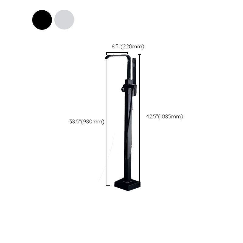 Brass Freestanding Tub Filler with Water Inlet Pipe Floor Mounted Bathroom Faucet Clearhalo 'Bathroom Remodel & Bathroom Fixtures' 'Bathtub Faucets' 'bathtub_faucets' 'Home Improvement' 'home_improvement' 'home_improvement_bathtub_faucets' 1200x1200_a14bd90e-6f76-4c45-bac1-8179b3bfbd49