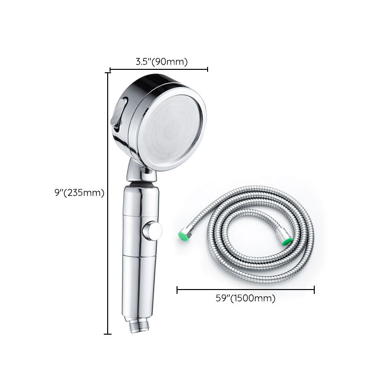 Contemporary Handheld Shower Head Round 3 Setting Spray Head in Silver Clearhalo 'Bathroom Remodel & Bathroom Fixtures' 'Home Improvement' 'home_improvement' 'home_improvement_shower_heads' 'Shower Heads' 'shower_heads' 'Showers & Bathtubs Plumbing' 'Showers & Bathtubs' 1200x1200_a14d8af6-763f-46e3-9824-707205730dfb