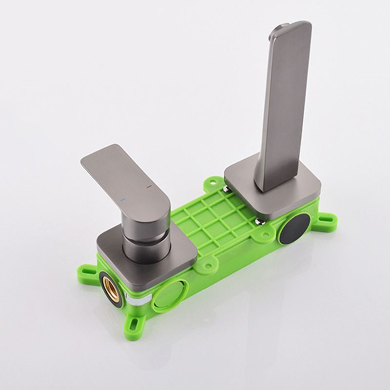 Square Single Handle Bathroom Faucet 2 Hole Wall Mounted Bathroom Faucet Clearhalo 'Bathroom Remodel & Bathroom Fixtures' 'Bathroom Sink Faucets' 'Bathroom Sinks & Faucet Components' 'bathroom_sink_faucets' 'Home Improvement' 'home_improvement' 'home_improvement_bathroom_sink_faucets' 1200x1200_a1685159-50dc-4019-91ef-4bc7fe75df52