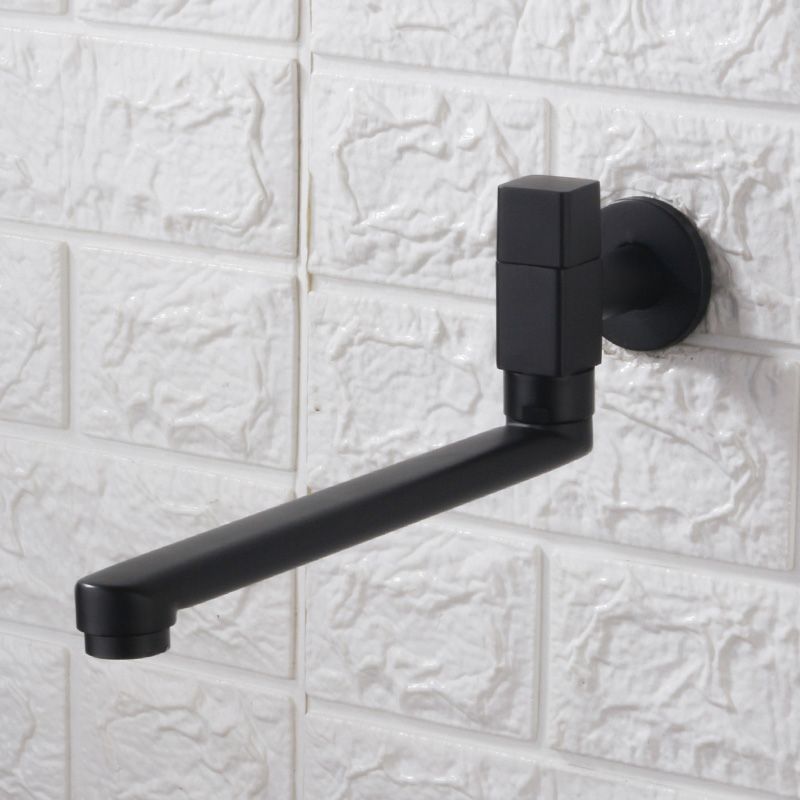 Contemporary Wall Mounted Bathroom Faucet Knob Handle Low Arc Rotatable Solid Brass Faucet Clearhalo 'Bathroom Remodel & Bathroom Fixtures' 'Bathroom Sink Faucets' 'Bathroom Sinks & Faucet Components' 'bathroom_sink_faucets' 'Home Improvement' 'home_improvement' 'home_improvement_bathroom_sink_faucets' 1200x1200_a16b0270-b58a-4dad-be20-44828fdb472c