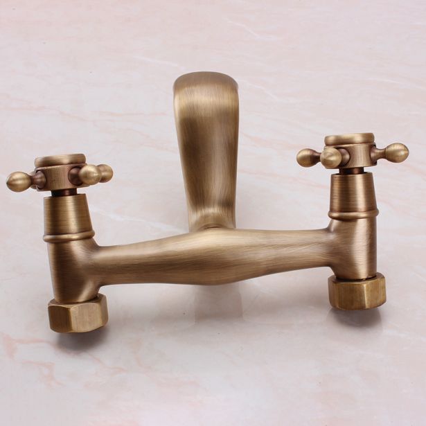 Traditional Wall Mounted Metal Tub Filler Double Handles Waterfall Tub Faucet Trim Clearhalo 'Bathroom Remodel & Bathroom Fixtures' 'Bathtub Faucets' 'bathtub_faucets' 'Home Improvement' 'home_improvement' 'home_improvement_bathtub_faucets' 1200x1200_a17ea476-e6c2-4bb6-9e2b-12329424e800
