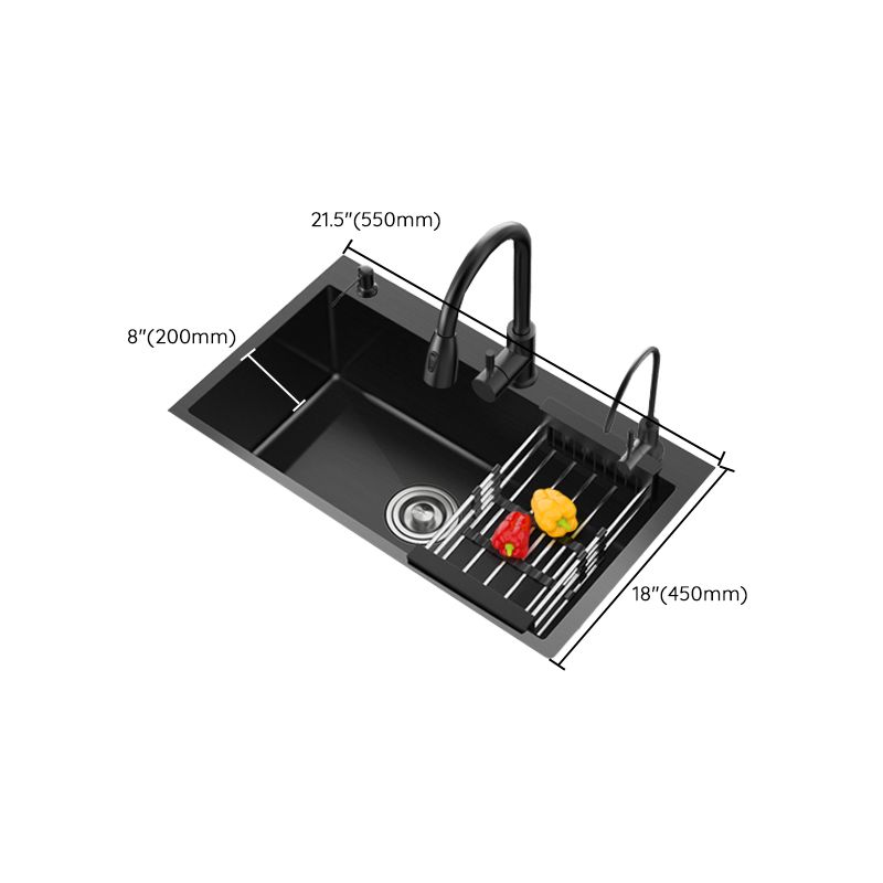 Modern Kitchen Bar Sink Stainless Steel with Drain Strainer Kit Workstation Ledge Clearhalo 'Home Improvement' 'home_improvement' 'home_improvement_kitchen_sinks' 'Kitchen Remodel & Kitchen Fixtures' 'Kitchen Sinks & Faucet Components' 'Kitchen Sinks' 'kitchen_sinks' 1200x1200_a1811cb7-5a22-4bf2-96ec-d3f24a4b9668