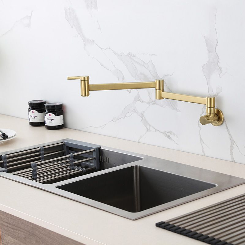 Modern Pull Down One Handle Pot Filler Low Profile Filler with 1-Hold Clearhalo 'Home Improvement' 'home_improvement' 'home_improvement_kitchen_faucets' 'Kitchen Faucets' 'Kitchen Remodel & Kitchen Fixtures' 'Kitchen Sinks & Faucet Components' 'kitchen_faucets' 1200x1200_a18a9a6a-9e6a-4a48-9664-b7616dfaa586