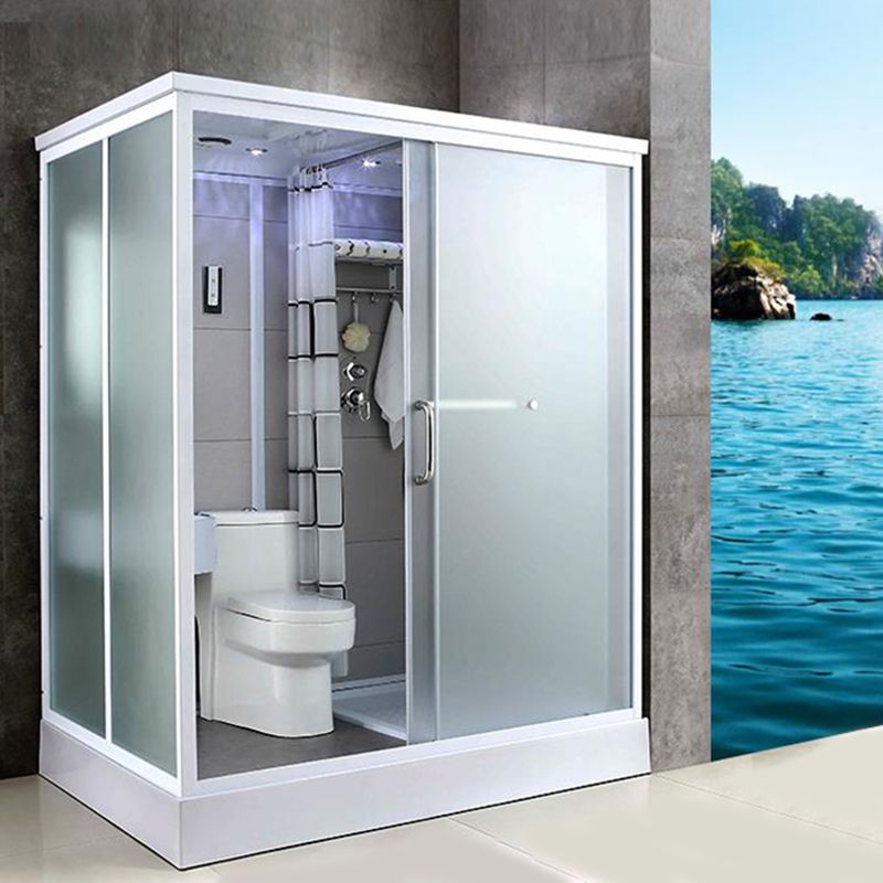 Single Sliding Rectangle Shower Kit Tempered Framed Shower Stall Clearhalo 'Bathroom Remodel & Bathroom Fixtures' 'Home Improvement' 'home_improvement' 'home_improvement_shower_stalls_enclosures' 'Shower Stalls & Enclosures' 'shower_stalls_enclosures' 'Showers & Bathtubs' 1200x1200_a1963170-dfa7-488e-99f2-6b30b087475c