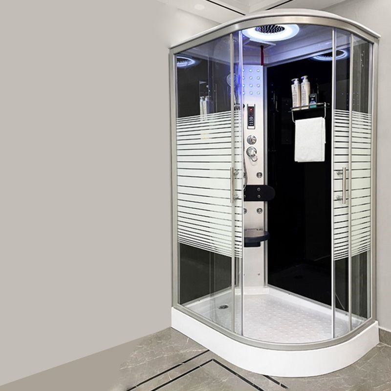 Linear Sliding Striped Shower Enclosure Metal Framed Shower Enclosure Clearhalo 'Bathroom Remodel & Bathroom Fixtures' 'Home Improvement' 'home_improvement' 'home_improvement_shower_stalls_enclosures' 'Shower Stalls & Enclosures' 'shower_stalls_enclosures' 'Showers & Bathtubs' 1200x1200_a196da62-c255-41da-b1b2-b81e2d575480