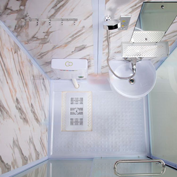 Tempered Glass Single Sliding Shower Enclosure White One Piece Frame Shower Enclosure Clearhalo 'Bathroom Remodel & Bathroom Fixtures' 'Home Improvement' 'home_improvement' 'home_improvement_shower_stalls_enclosures' 'Shower Stalls & Enclosures' 'shower_stalls_enclosures' 'Showers & Bathtubs' 1200x1200_a1a44ffe-3cf3-45d8-83e9-a467580210cf