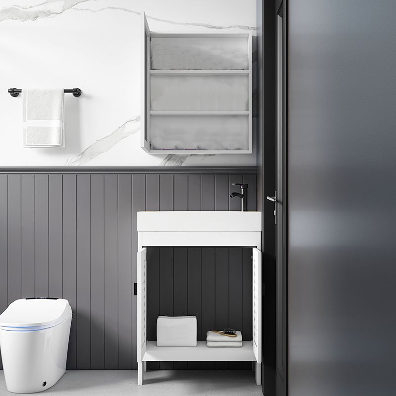 Freestanding Bathroom Vanity Metal Contemporary Bathroom Sink Vanity Clearhalo 'Bathroom Remodel & Bathroom Fixtures' 'Bathroom Vanities' 'bathroom_vanities' 'Home Improvement' 'home_improvement' 'home_improvement_bathroom_vanities' 1200x1200_a1b37f95-574f-4102-b789-1c56fbbc66da