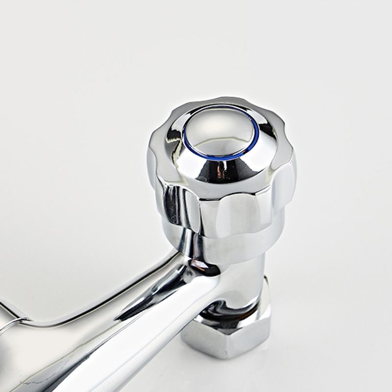 Wall Mounted Two Handles Kitchen Faucet Bronze Faucet in Chrome Clearhalo 'Home Improvement' 'home_improvement' 'home_improvement_kitchen_faucets' 'Kitchen Faucets' 'Kitchen Remodel & Kitchen Fixtures' 'Kitchen Sinks & Faucet Components' 'kitchen_faucets' 1200x1200_a1b49eb0-02f3-45aa-87c6-8a8c0f5a9328