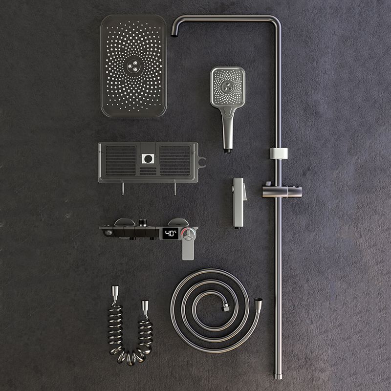 Modern Shower Trim Brass Adjustable Spray Pattern Wall Mounted Shower Set Clearhalo 'Bathroom Remodel & Bathroom Fixtures' 'Home Improvement' 'home_improvement' 'home_improvement_shower_faucets' 'Shower Faucets & Systems' 'shower_faucets' 'Showers & Bathtubs Plumbing' 'Showers & Bathtubs' 1200x1200_a1b714bc-0c16-4f1b-a397-7505d70a1a31