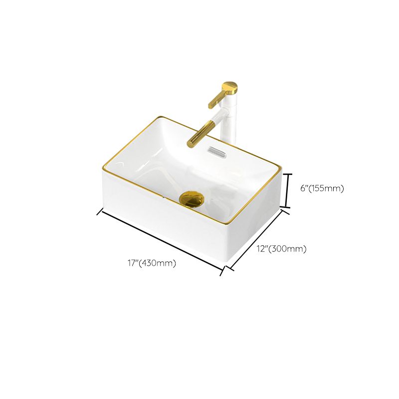Traditional Vessel Sink Rectangular Porcelain with Overflow And Drain Assembly Wash Stand Clearhalo 'Bathroom Remodel & Bathroom Fixtures' 'Bathroom Sinks & Faucet Components' 'Bathroom Sinks' 'bathroom_sink' 'Home Improvement' 'home_improvement' 'home_improvement_bathroom_sink' 1200x1200_a1b9e62c-2e5f-41fa-b35b-c0e77393ba9c