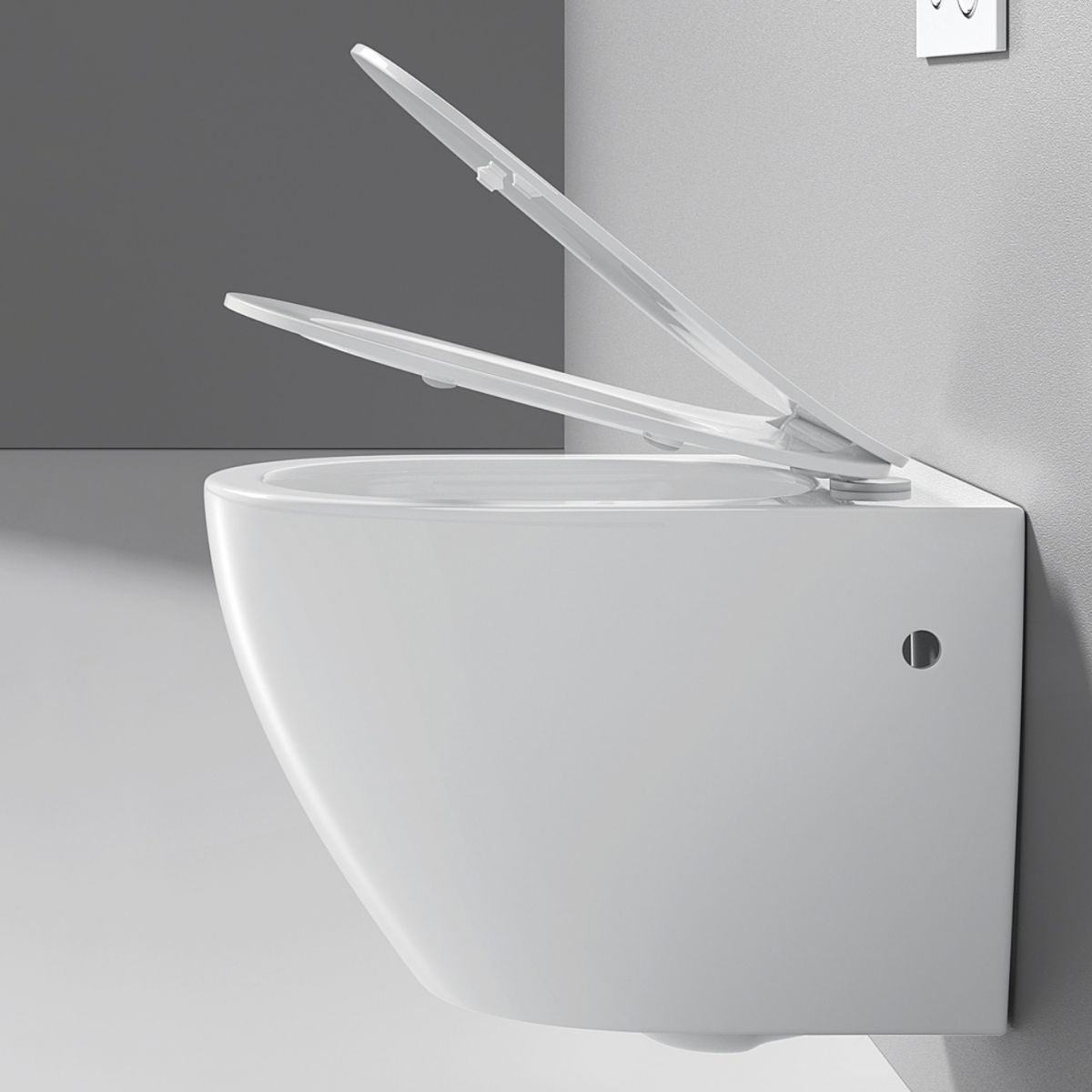 Modern White Flush Toilet Wall Hung One-Piece Toilet with Slow Close Seat Clearhalo 'Bathroom Remodel & Bathroom Fixtures' 'Home Improvement' 'home_improvement' 'home_improvement_toilets' 'Toilets & Bidets' 'Toilets' 1200x1200_a1bfdf35-0ac2-4ba8-90a6-da57537c1295
