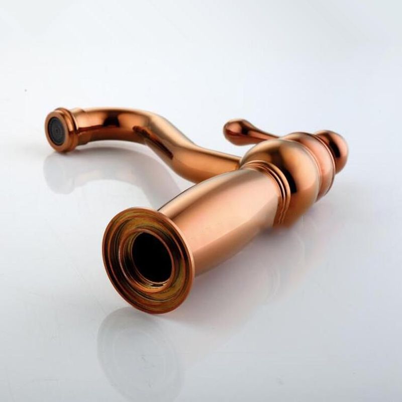 Traditional Centerset Faucet Lever Handles Gooseneck Arc Solid Brass Faucet Clearhalo 'Bathroom Remodel & Bathroom Fixtures' 'Bathroom Sink Faucets' 'Bathroom Sinks & Faucet Components' 'bathroom_sink_faucets' 'Home Improvement' 'home_improvement' 'home_improvement_bathroom_sink_faucets' 1200x1200_a1d115ff-67a5-4377-a118-d340aa32af10