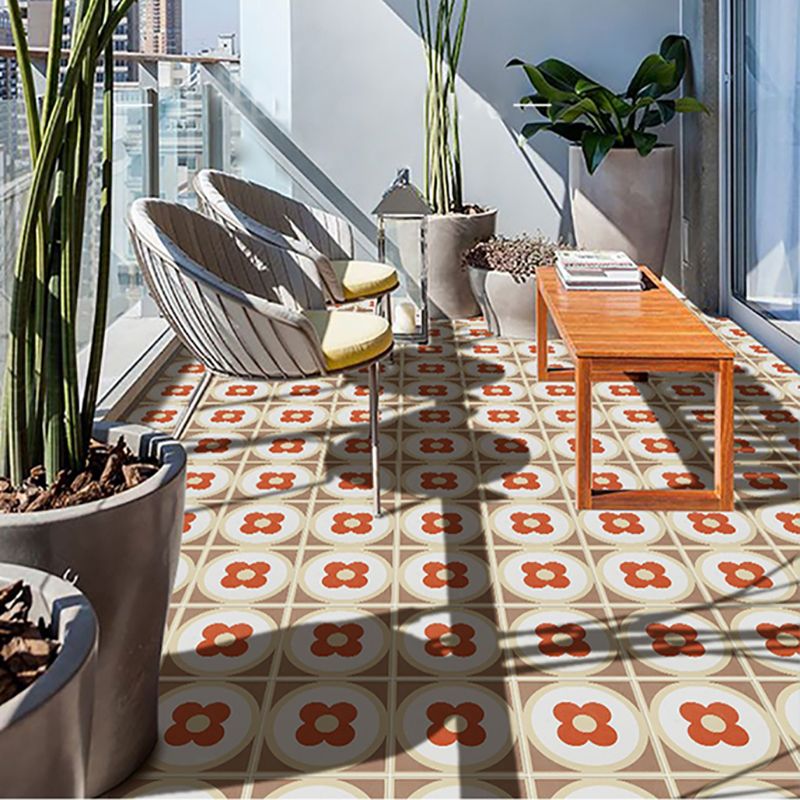 Modern Style Floor Tile Floral Print Square Straight Edge Waterproof Floor Tile Clearhalo 'Floor Tiles & Wall Tiles' 'floor_tiles_wall_tiles' 'Flooring 'Home Improvement' 'home_improvement' 'home_improvement_floor_tiles_wall_tiles' Walls and Ceiling' 1200x1200_a1d91aee-a266-48a1-91cf-6440e654216d