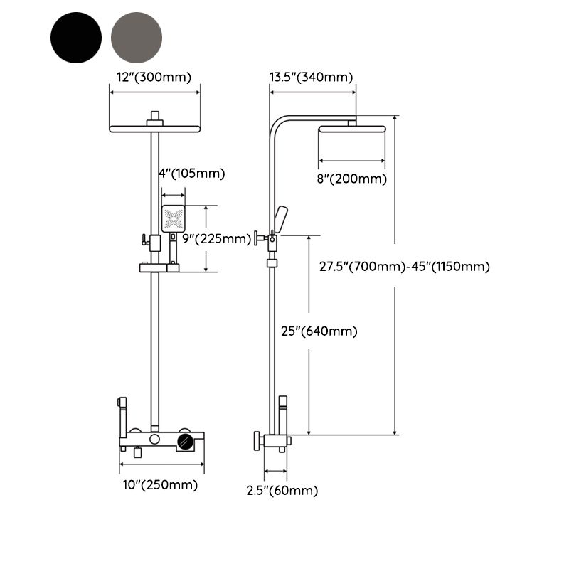 Shower System Square Massage Jet Handheld Shower Head Shower Trim Clearhalo 'Bathroom Remodel & Bathroom Fixtures' 'Home Improvement' 'home_improvement' 'home_improvement_shower_faucets' 'Shower Faucets & Systems' 'shower_faucets' 'Showers & Bathtubs Plumbing' 'Showers & Bathtubs' 1200x1200_a1e2ceec-f008-4e79-8fce-52a29dcd31d3