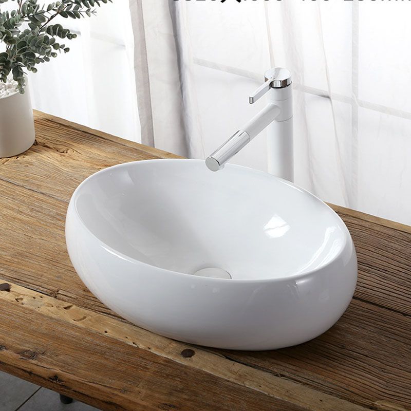 Modern Vessel Bathroom Sink Rectangular Porcelain Drain Vessel Sink(Not Included Faucet) Clearhalo 'Bathroom Remodel & Bathroom Fixtures' 'Bathroom Sinks & Faucet Components' 'Bathroom Sinks' 'bathroom_sink' 'Home Improvement' 'home_improvement' 'home_improvement_bathroom_sink' 1200x1200_a1e89432-0944-4dc5-9819-b7aee5c0d389