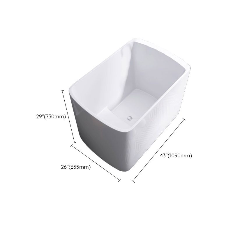 Modern White Acrylic Rectangle Bathtub Freestanding Soaking Bathtub with Drain Bath Tub Clearhalo 'Bathroom Remodel & Bathroom Fixtures' 'Bathtubs' 'Home Improvement' 'home_improvement' 'home_improvement_bathtubs' 'Showers & Bathtubs' 1200x1200_a20e0c1e-4292-4abd-b38c-29eedb522135