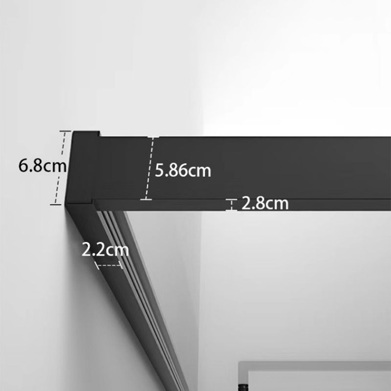Black Frame Double Sliding Shower Bath Door Transparent Shower Door Clearhalo 'Bathroom Remodel & Bathroom Fixtures' 'Home Improvement' 'home_improvement' 'home_improvement_shower_tub_doors' 'Shower and Tub Doors' 'shower_tub_doors' 'Showers & Bathtubs' 1200x1200_a2129f89-1681-4cf8-984a-5e64503db3ed
