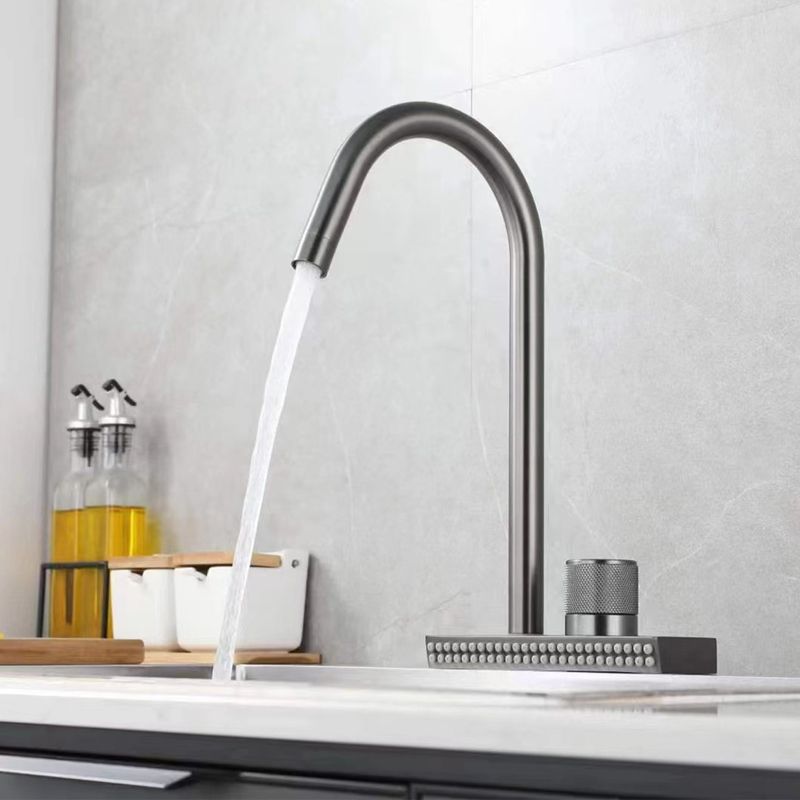 Contemporary Swivel Spout Standard Kitchen Faucets Grey Kitchen Bar Faucet Clearhalo 'Home Improvement' 'home_improvement' 'home_improvement_kitchen_faucets' 'Kitchen Faucets' 'Kitchen Remodel & Kitchen Fixtures' 'Kitchen Sinks & Faucet Components' 'kitchen_faucets' 1200x1200_a2172664-6ae3-43ff-8ef0-e133fe93313a