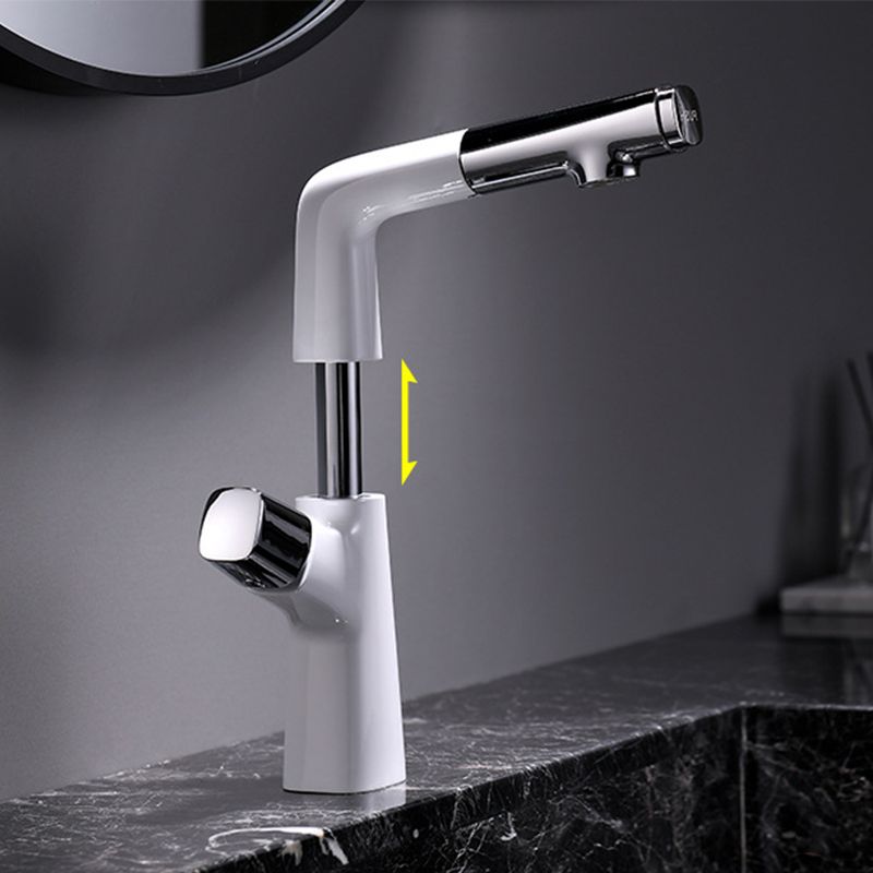 Contemporary Vessel Faucet Pull-out Faucet with One Knob Handle Clearhalo 'Bathroom Remodel & Bathroom Fixtures' 'Bathroom Sink Faucets' 'Bathroom Sinks & Faucet Components' 'bathroom_sink_faucets' 'Home Improvement' 'home_improvement' 'home_improvement_bathroom_sink_faucets' 1200x1200_a22b2418-e483-4147-87ac-32aebbdcba87