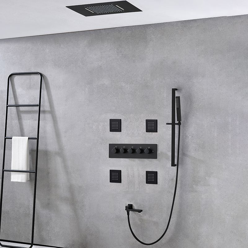 Ceiling Mounted Square Metal Shower Faucet Massage Shower System Clearhalo 'Bathroom Remodel & Bathroom Fixtures' 'Home Improvement' 'home_improvement' 'home_improvement_shower_faucets' 'Shower Faucets & Systems' 'shower_faucets' 'Showers & Bathtubs Plumbing' 'Showers & Bathtubs' 1200x1200_a23b9b49-9dc1-476f-859f-c506434c8223