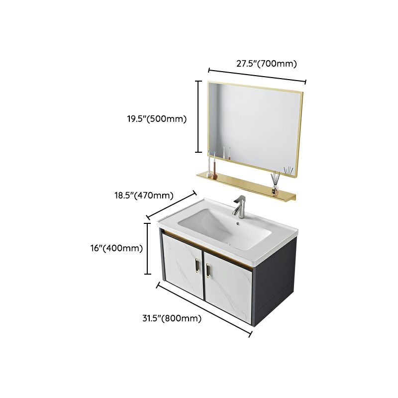 Modern Wall Mount Sink Vanity with Faucet Sink Doors for Bathroom Clearhalo 'Bathroom Remodel & Bathroom Fixtures' 'Bathroom Vanities' 'bathroom_vanities' 'Home Improvement' 'home_improvement' 'home_improvement_bathroom_vanities' 1200x1200_a26b4cf2-4813-447b-a7ba-74cf624d100e