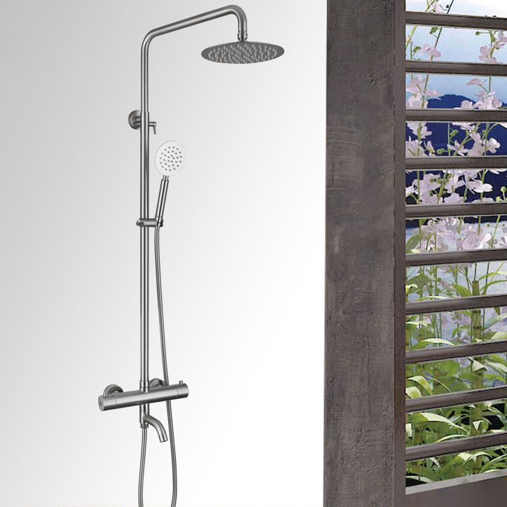 Modern Shower Set Stainless Steel Temperature Control Wall Mounted Shower Combo Clearhalo 'Bathroom Remodel & Bathroom Fixtures' 'Home Improvement' 'home_improvement' 'home_improvement_shower_faucets' 'Shower Faucets & Systems' 'shower_faucets' 'Showers & Bathtubs Plumbing' 'Showers & Bathtubs' 1200x1200_a2909576-aa2b-491c-9cc3-ef01e0b8fb84