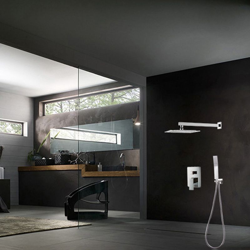 Modern Style Shower System Ceiling Mounted Spot Resist Handle Lever Shower System Clearhalo 'Bathroom Remodel & Bathroom Fixtures' 'Home Improvement' 'home_improvement' 'home_improvement_shower_faucets' 'Shower Faucets & Systems' 'shower_faucets' 'Showers & Bathtubs Plumbing' 'Showers & Bathtubs' 1200x1200_a29bf438-fd6e-4411-9ce6-03783fb8965b