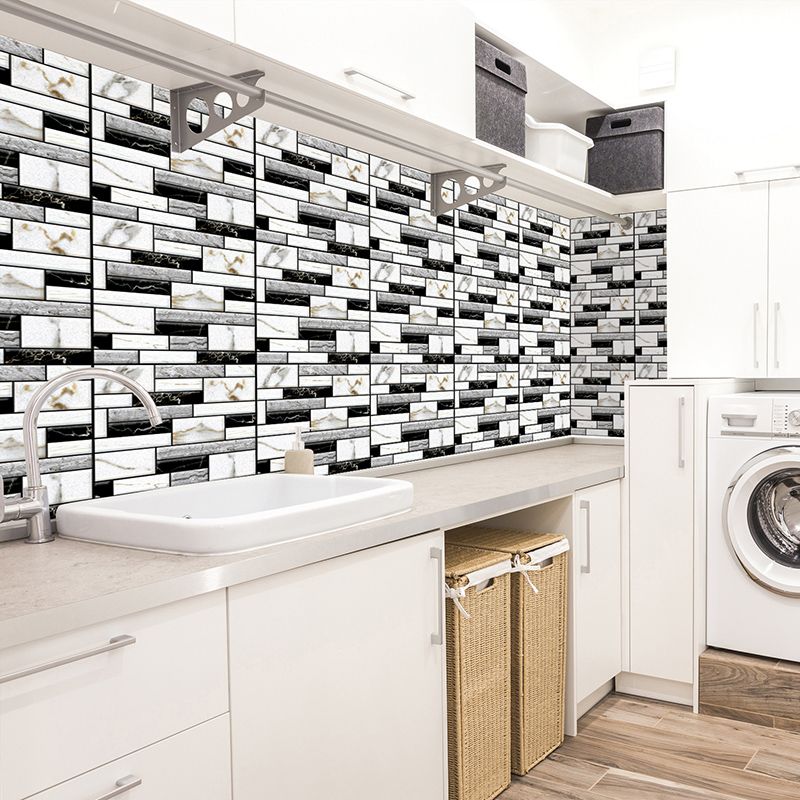 Tile-Peel & Stick Rectangle Waterproof Plastic Peel & Stick Subway Tile for Shower 2-Pack Clearhalo 'Flooring 'Home Improvement' 'home_improvement' 'home_improvement_peel_stick_blacksplash' 'Peel & Stick Backsplash Tile' 'peel_stick_blacksplash' 'Walls & Ceilings' Walls and Ceiling' 1200x1200_a2a50bca-72ab-4407-8aa0-56294e609c43