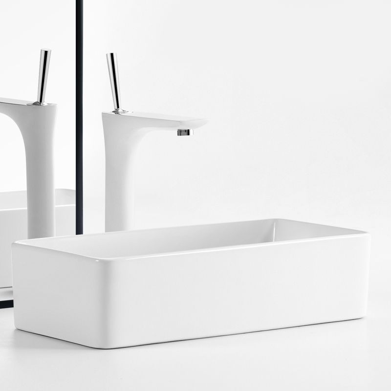 Modern Vessel Bathroom Sink Square Porcelain with Pop-Up Drain Wash Stand Clearhalo 'Bathroom Remodel & Bathroom Fixtures' 'Bathroom Sinks & Faucet Components' 'Bathroom Sinks' 'bathroom_sink' 'Home Improvement' 'home_improvement' 'home_improvement_bathroom_sink' 1200x1200_a2a65c17-84f3-475a-a4d8-8fc255421543