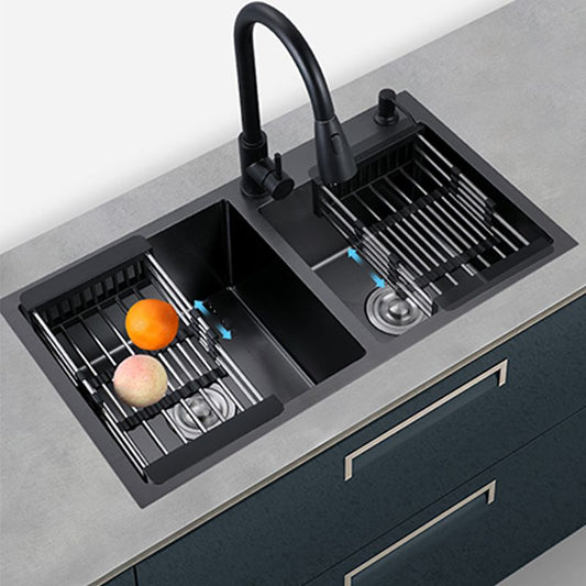 Modern Style Kitchen Sink Stainless Steel Rectangle 2 Holes Kitchen Sink Clearhalo 'Home Improvement' 'home_improvement' 'home_improvement_kitchen_sinks' 'Kitchen Remodel & Kitchen Fixtures' 'Kitchen Sinks & Faucet Components' 'Kitchen Sinks' 'kitchen_sinks' 1200x1200_a2a9cc21-9d29-4a28-8632-bc66c001d582