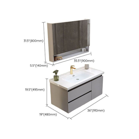 Wall Mount Sink Included Bathroom Vanity Set with Mirror Faucet Clearhalo 'Bathroom Remodel & Bathroom Fixtures' 'Bathroom Vanities' 'bathroom_vanities' 'Home Improvement' 'home_improvement' 'home_improvement_bathroom_vanities' 1200x1200_a2de6afe-05f4-4cab-90d9-8a496025bfaa