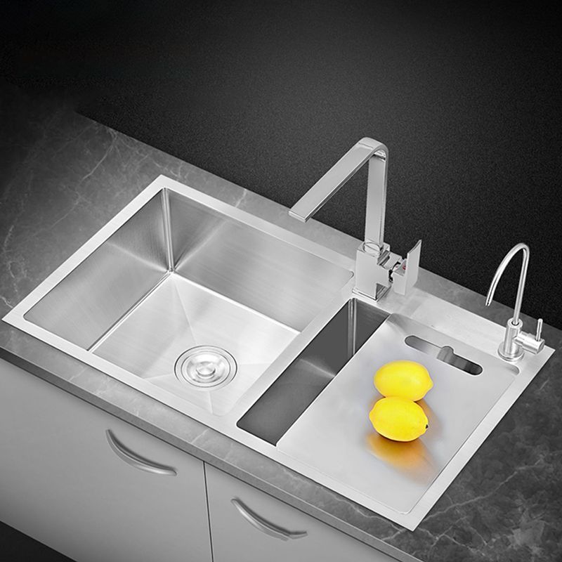 Single Bowl Kitchen Sink Stainless Steel Sink with Soap Dispenser Clearhalo 'Home Improvement' 'home_improvement' 'home_improvement_kitchen_sinks' 'Kitchen Remodel & Kitchen Fixtures' 'Kitchen Sinks & Faucet Components' 'Kitchen Sinks' 'kitchen_sinks' 1200x1200_a2e96125-5a47-40b9-8a7a-6eebb6ea9432