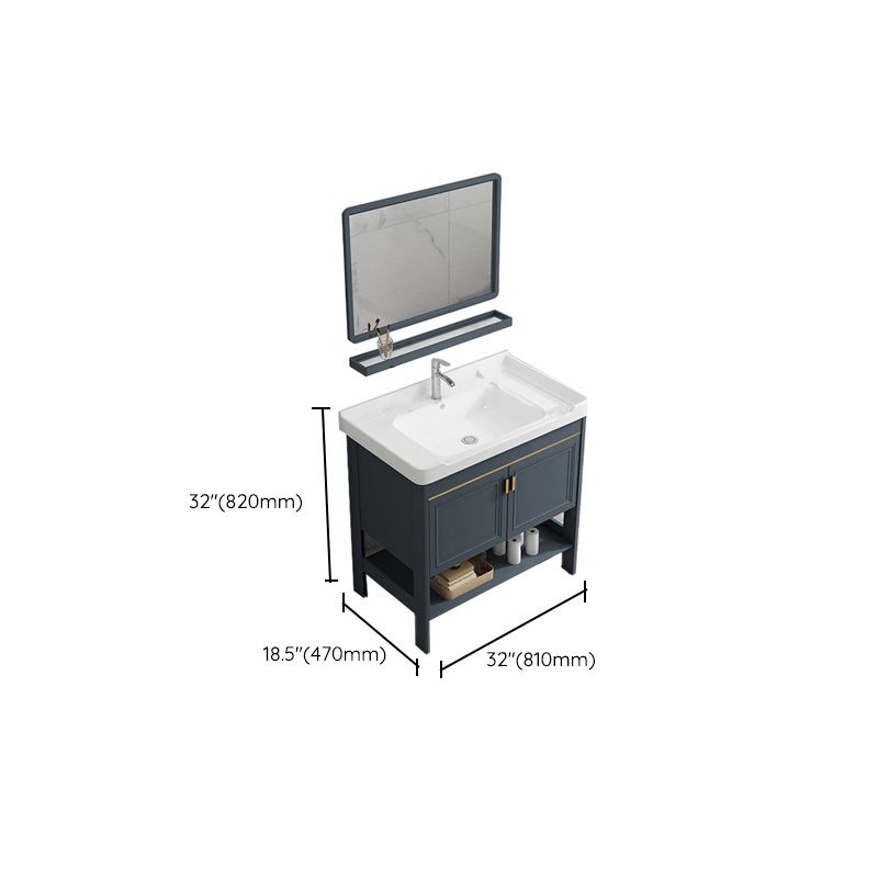 Free Standing Vanity Set Ceramic Sink Drawer Faucet Vanity with Mirror Clearhalo 'Bathroom Remodel & Bathroom Fixtures' 'Bathroom Vanities' 'bathroom_vanities' 'Home Improvement' 'home_improvement' 'home_improvement_bathroom_vanities' 1200x1200_a2f13267-8ad5-4237-a6da-7339c12662ec