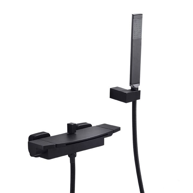 Modern Bathroom Faucet Two Handle Copper Wall Mounted Bath Faucet Trim Clearhalo 'Bathroom Remodel & Bathroom Fixtures' 'Bathtub Faucets' 'bathtub_faucets' 'Home Improvement' 'home_improvement' 'home_improvement_bathtub_faucets' 1200x1200_a2f3a53a-09a9-4392-b78d-c1cc11d55ae3